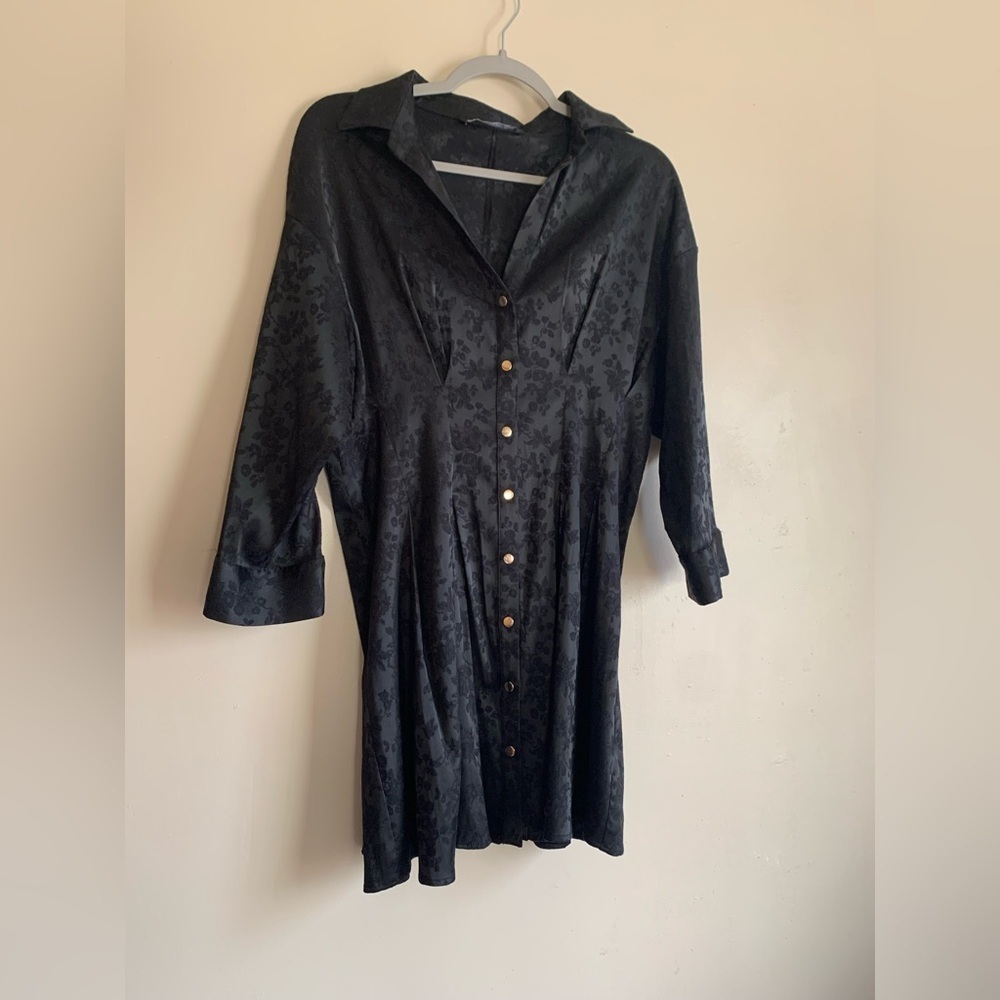 Zara Black Top Formal Floral Fashion Women Size Large Clothing